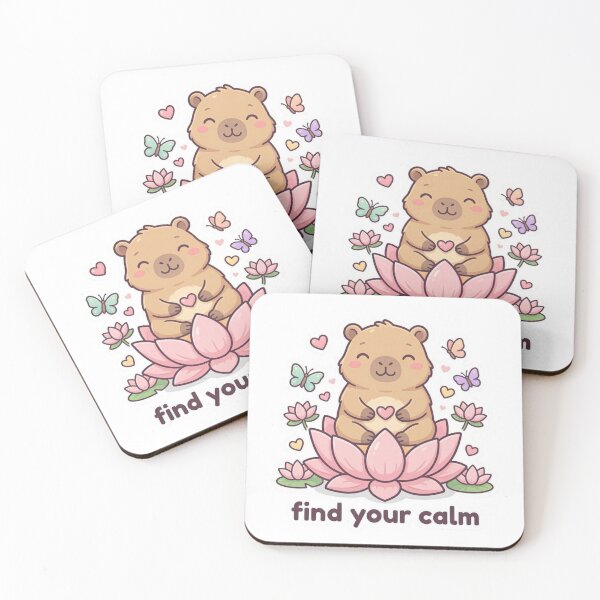 Item preview, Cute Meditating Capybara Find Your Calm Kawaii Yogafind designed and sold by carestazafeli.