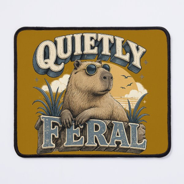 Item preview, Quietly Feral Retro Capybara designed and sold by Weirdwildco69.