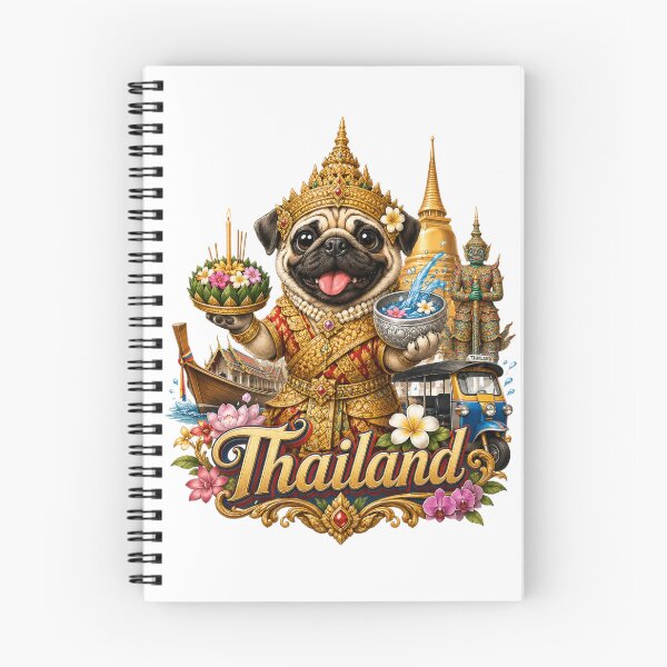 Item preview, Cute Pug Exploring Thailand Design designed and sold by Keng Art.