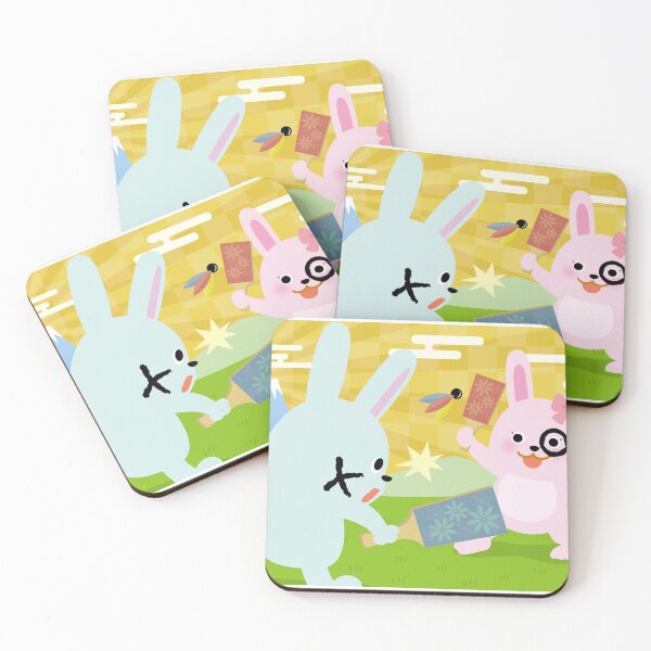 Item preview, Cute Cartoon Rabbits New Year Hanetsuki Game designed and sold by OsakaYumeWorks.
