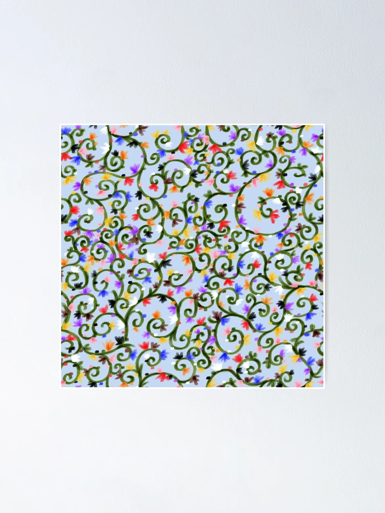 Thumbnail 1 of 3, Poster, Subtle Progress Pride Vine Pattern designed and sold by RoeExists.