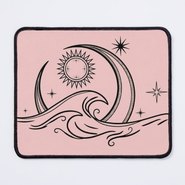 Item preview, Celestial Wave and Sun Minimalist Line Art designed and sold by MysticVargas.