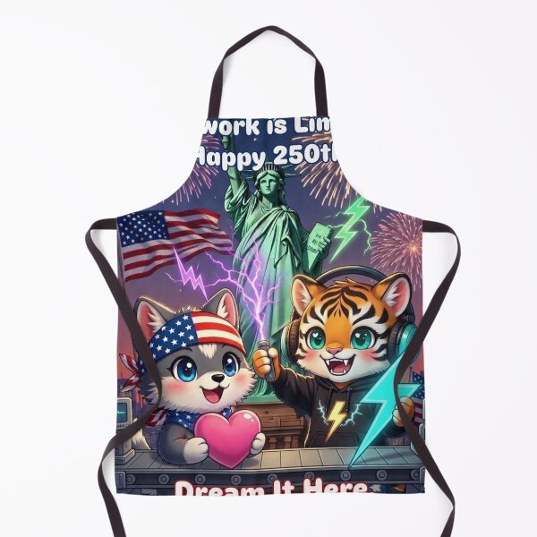 Item preview, Cute Tiger Wolf Statue of Liberty July 4th Kids Gift Patriotic Animal Art NeoTigLuna designed and sold by NeoTigLuna.