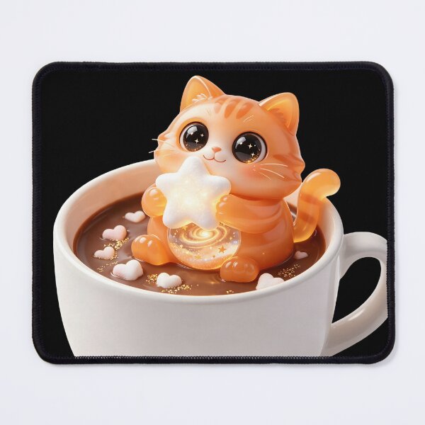 Item preview, Emerald Cat - Cozy Starry Cocoa: The Marshmallow Hug Edition designed and sold by ABYSSLAB.