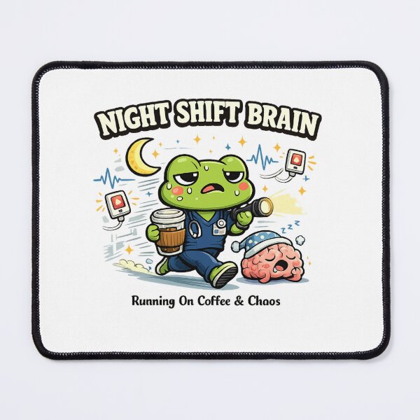 Item preview, Night Shift Brain Funny Nurse Frog Shirt | Night Shift RN Humor Classic T-Shirt designed and sold by podlook.
