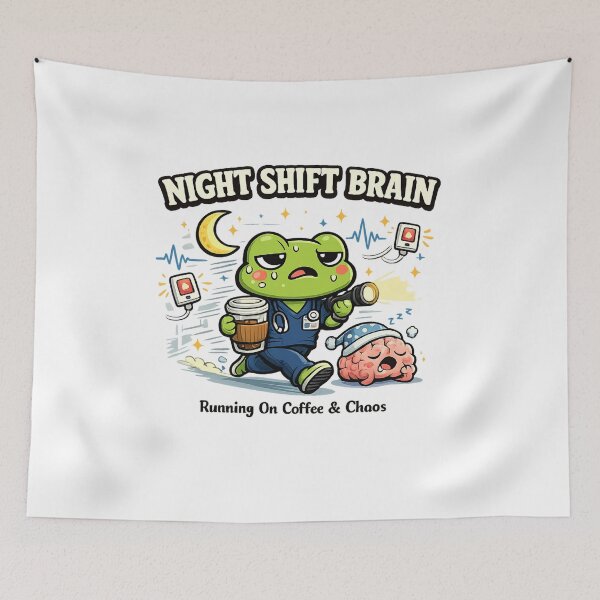 Item preview, Night Shift Brain Funny Nurse Frog Shirt | Night Shift RN Humor Classic T-Shirt designed and sold by podlook.