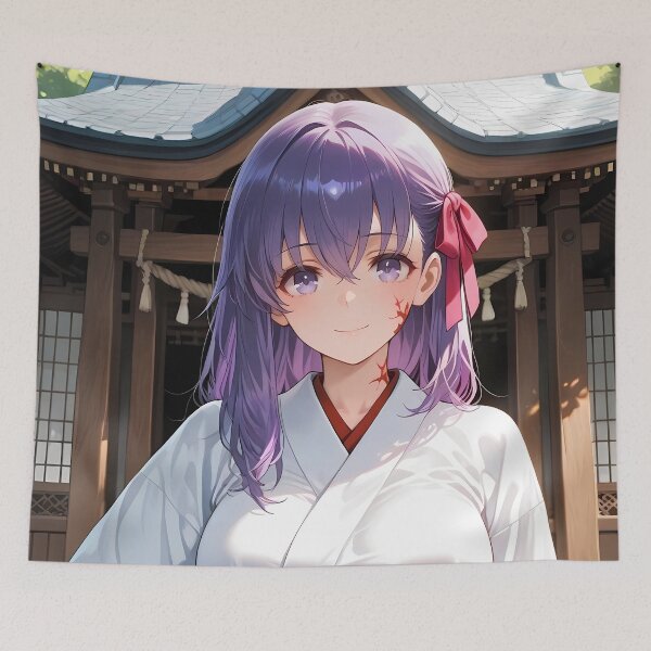 Aperçu de l'œuvre Sakura Matou Fate Stay Night Shrine Grace Aura Violette Douce créée et vendue par PMartistStudio.