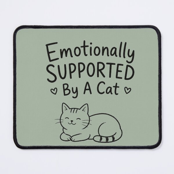 Item preview, Emotionally Supported By A Cat | Cute Cat Lover Design designed and sold by alchemist1636 .