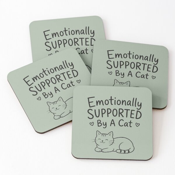 Item preview, Emotionally Supported By A Cat | Cute Cat Lover Design designed and sold by alchemist1636 .