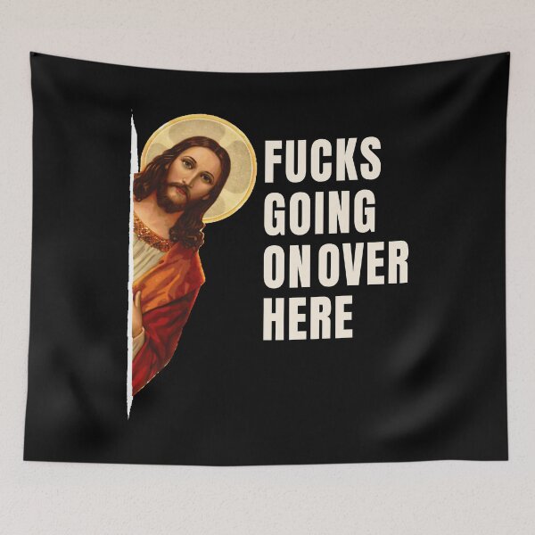 Item preview, Funny Jesus Meme Jesus Peeking Around Corner designed and sold by Eh Plus Designs.