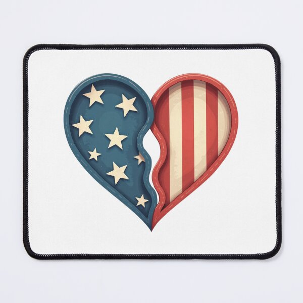 Item preview, Vintage USA Flag Heart Patriotic Independence Day Art designed and sold by VeloraCrafts.