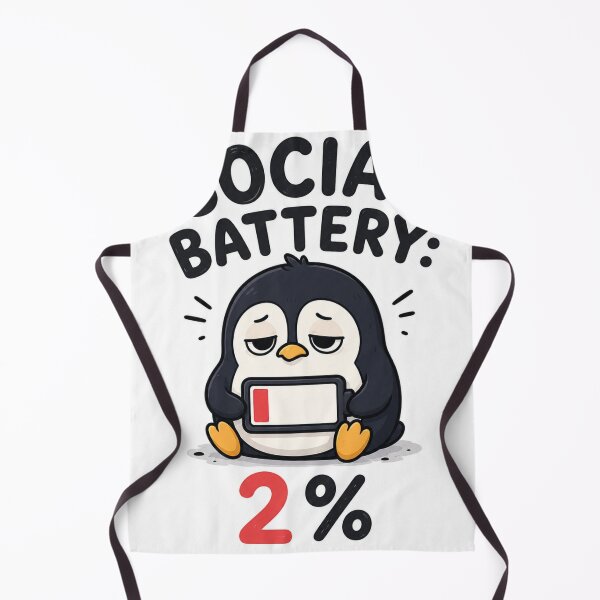 Item preview, Social Battery 2% Tired Penguin designed and sold by S06PMarketing.