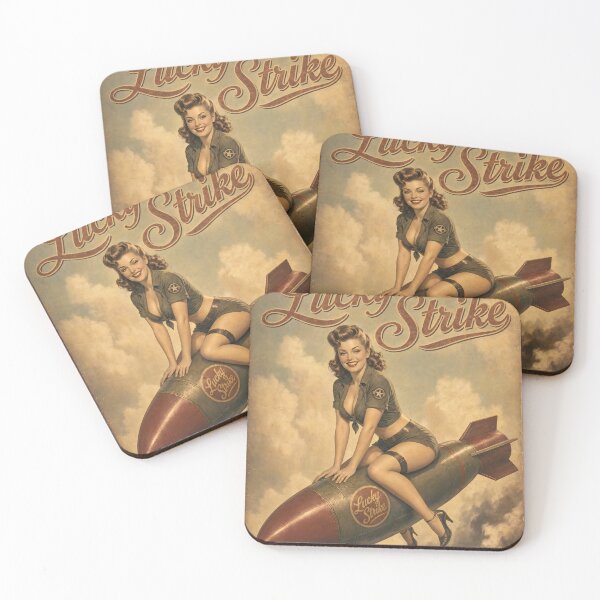 Item preview, Vintage Lucky Strike Rocket Pin-Up Poster designed and sold by castillomiami.