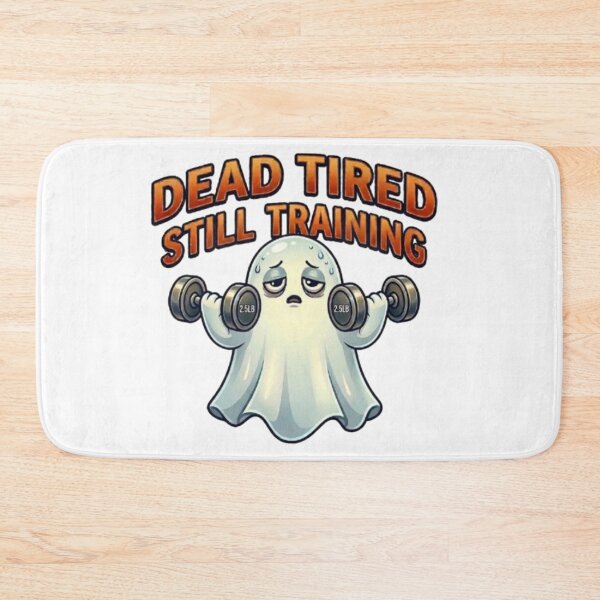 Item preview, Dead Tired Still Training Ghost – Funny Gym and Weightlifting Cartoon designed and sold by Northern Glow Art.
