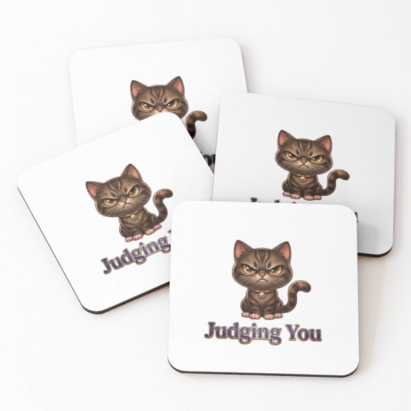 Item preview, Judging You Grumpy Cat – Funny Sarcastic Brown Tabby Cartoon designed and sold by Northern Glow Art.