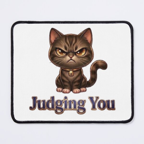 Item preview, Judging You Grumpy Cat – Funny Sarcastic Brown Tabby Cartoon designed and sold by Northern Glow Art.
