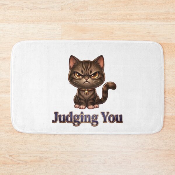 Item preview, Judging You Grumpy Cat – Funny Sarcastic Brown Tabby Cartoon designed and sold by Northern Glow Art.