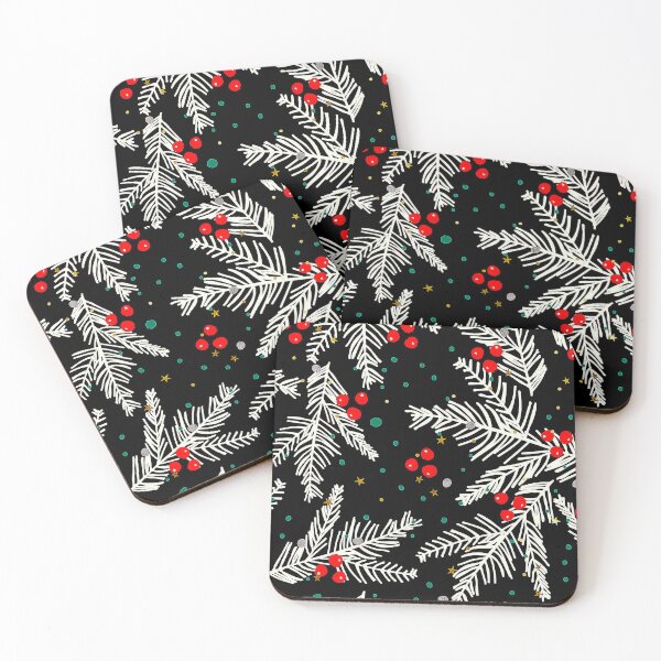 Item preview, Christmas Snow-Covered Branches And Red Berries Pattern designed and sold by DEC02.