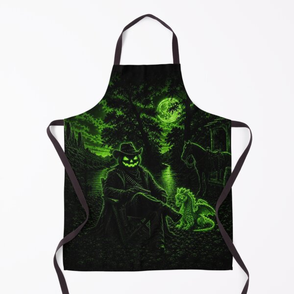 Item preview, Headless Horseman Neon Jade Outlaw– Halloween Western Fantasy Art designed and sold by TheHorsemanRidesAgain.