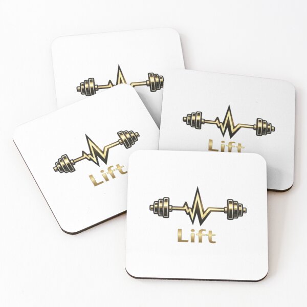 Item preview, Golden Barbell Heartbeat Lift – Metallic Gym and Bodybuilding Graphic designed and sold by Northern Glow Art.