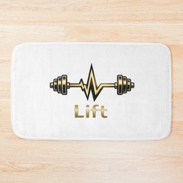 Item preview, Golden Barbell Heartbeat Lift – Metallic Gym and Bodybuilding Graphic designed and sold by Northern Glow Art.