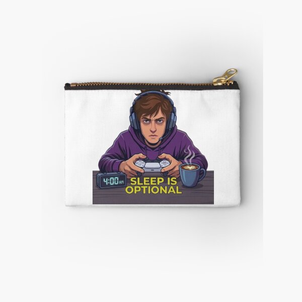Item preview, Sleep Is Optional Gamer Quote – Funny 4AM Night Owl Gaming Cartoon designed and sold by Northern Glow Art.