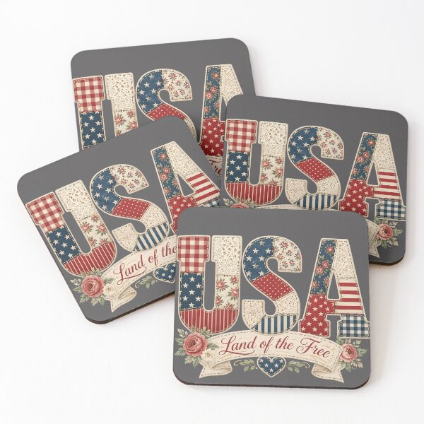 Aperçu de l'œuvre Faux patchwork patriotique américain 250 4 juillet créée et vendue par VectorJoy.