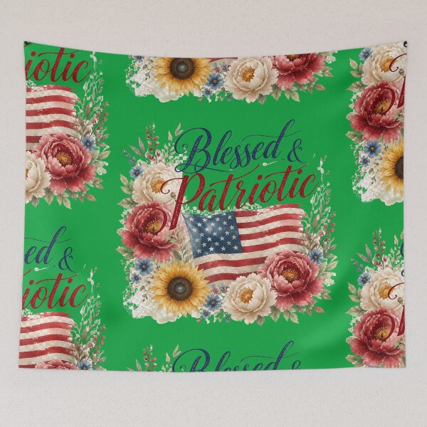Item preview, Blessed Patriotic Boho Floral America 250 July 4th designed and sold by VectorJoy.