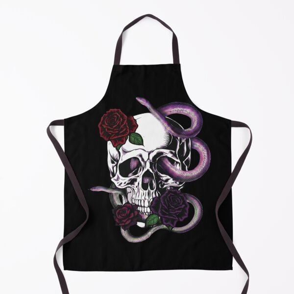 Item preview, Skeleton Skulls Dark Red Roses and Snakes Entwined designed and sold by PugD.