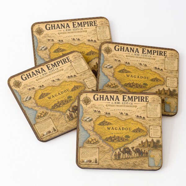 Item preview, Ghana Empire Map | Ancient West African Kingdom circa 830–1235 CE designed and sold by AtlasFactory.
