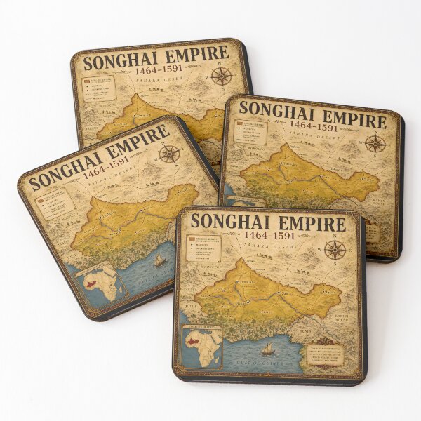 Item preview, Songhai Empire Map (1464–1591 CE) African History Atlas Poster designed and sold by AtlasFactory.