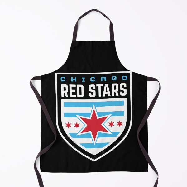 Item preview, Sports Shield Badge With Light Blue Stripes And Six Pointed Red Stars designed and sold by fouadbihmidine.