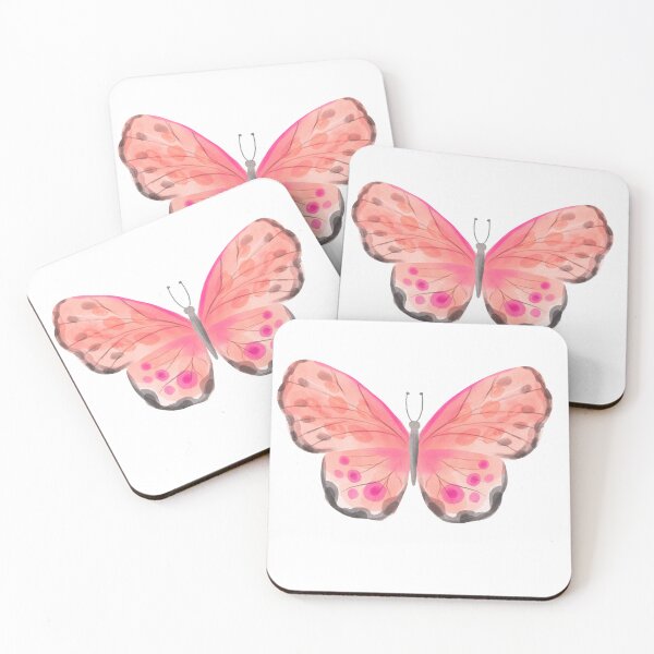 Item preview, Boho Flutter Pink Butterfly — Watercolour Die Cut Sticker, Boho Butterfly Art, Nature Sticker designed and sold by ArtByShoonya.