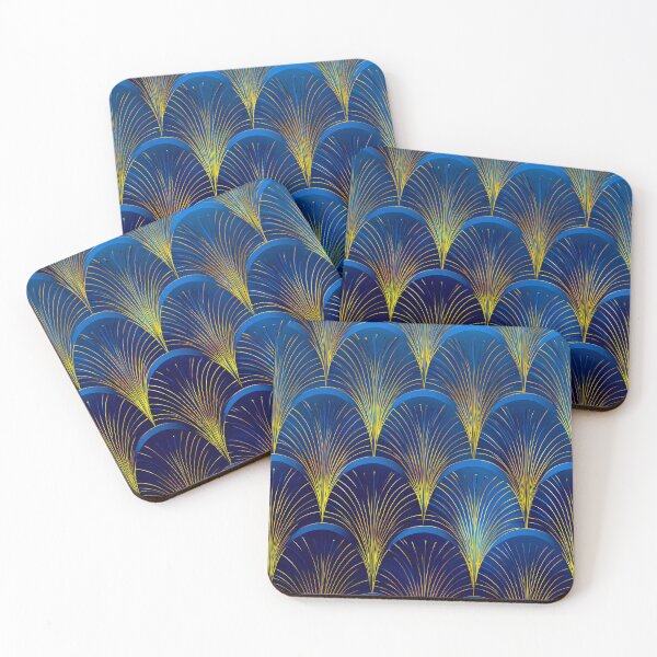 Item preview, Art Deco / Art Nouveau Blue And Golden Pattern designed and sold by DEC02.
