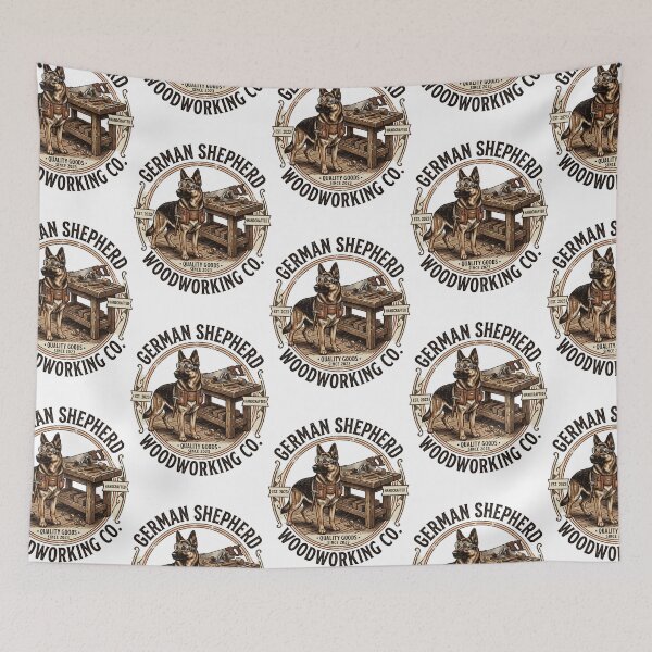 Item preview, German Shepherd Woodworking Co Carpenter Handyman Dog designed and sold by PictoVibe.