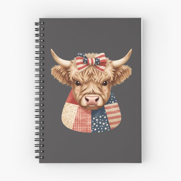 Item preview, Highland Cow Patchwork Patriotic America 250 July 4th designed and sold by VectorJoy.