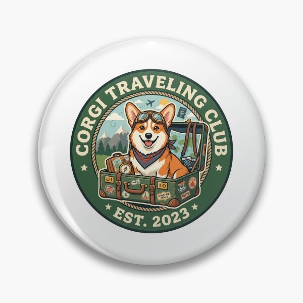 Item preview, Corgi Traveling Club Wanderlust Vacation Suitcase designed and sold by PictoVibe.