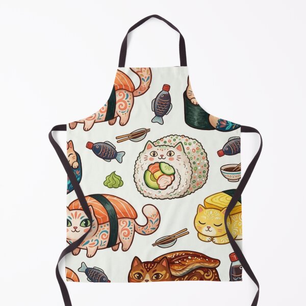 Item preview, Kawaii Cat Sushi Illustration designed and sold by Iampoji.