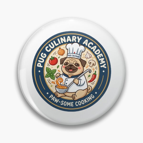 Item preview, Pug Culinary Academy Chef Gourmet Cooking Dog designed and sold by PictoVibe.