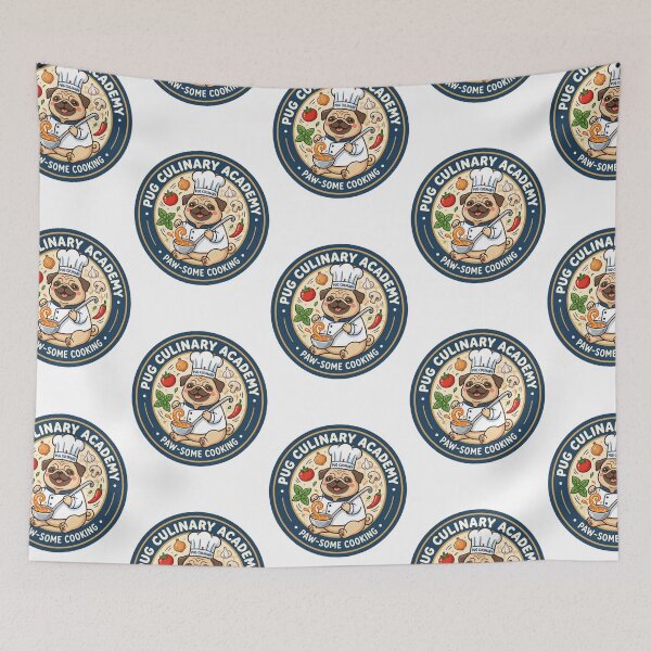 Item preview, Pug Culinary Academy Chef Gourmet Cooking Dog designed and sold by PictoVibe.