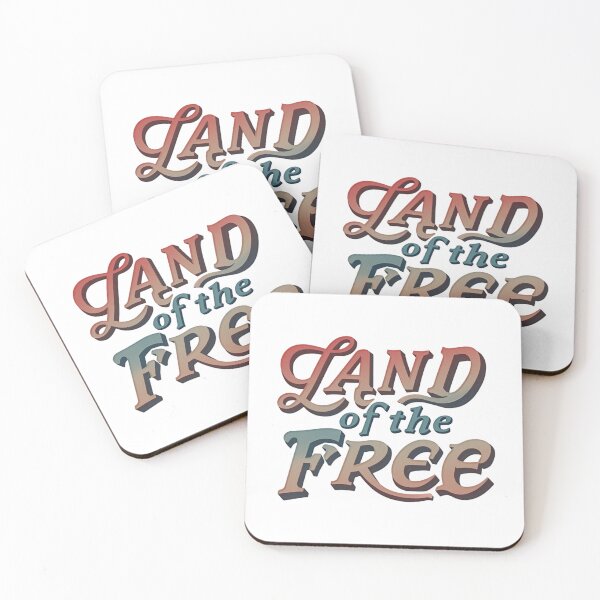 Item preview, Retro Land of the Free Patriotic USA Typography 4th of July designed and sold by VeloraCrafts.
