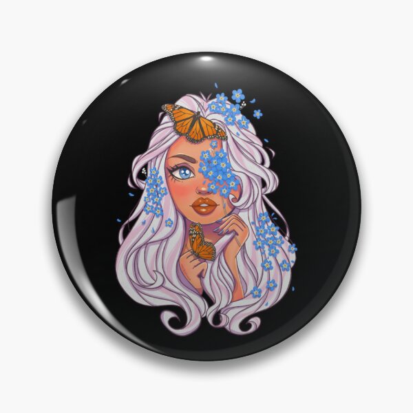 Item preview,  Forget Me Not Elegant Blue Floral Girl Art designed and sold by Miikolunaa.