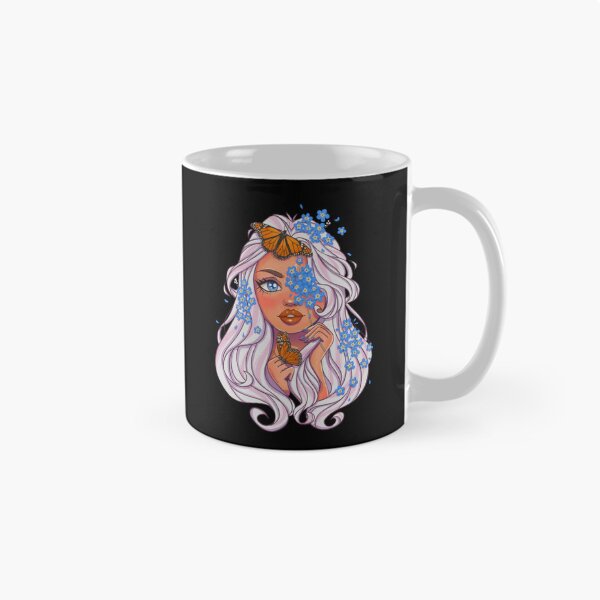 Item preview,  Forget Me Not Elegant Blue Floral Girl Art designed and sold by Miikolunaa.