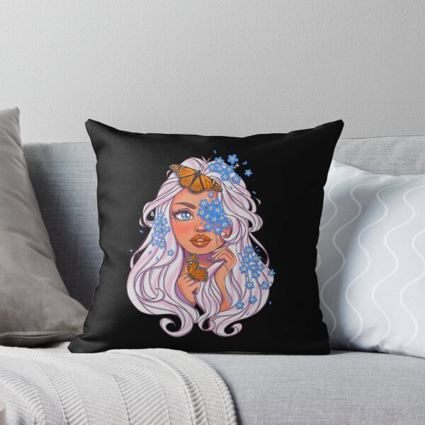 Item preview,  Forget Me Not Elegant Blue Floral Girl Art designed and sold by Miikolunaa.
