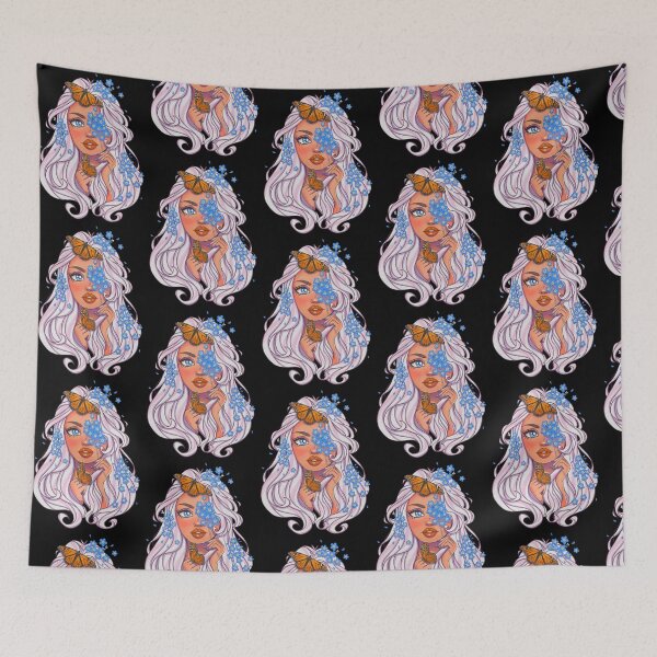 Item preview,  Forget Me Not Elegant Blue Floral Girl Art designed and sold by Miikolunaa.