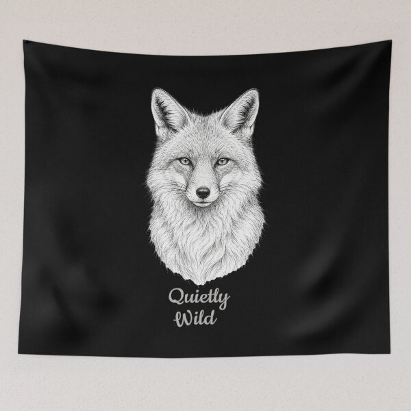 Item preview, Fox Art | Quietly Wild | Wildlife Nature Black and White Illustration designed and sold by Made by Tamar.