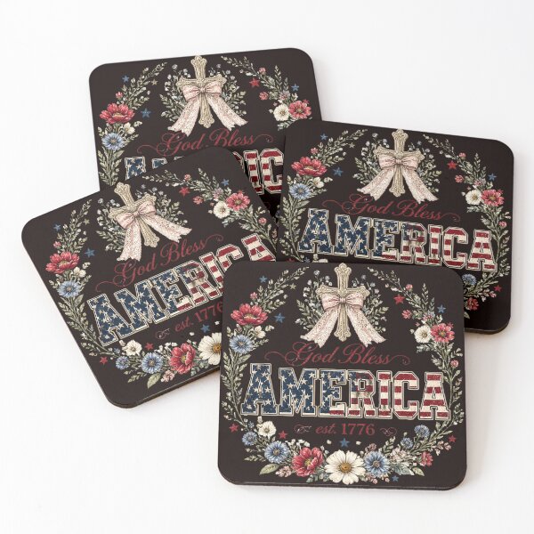 Item preview, God Bless America Floral Cross 4th of July 250th designed and sold by VectorJoy.