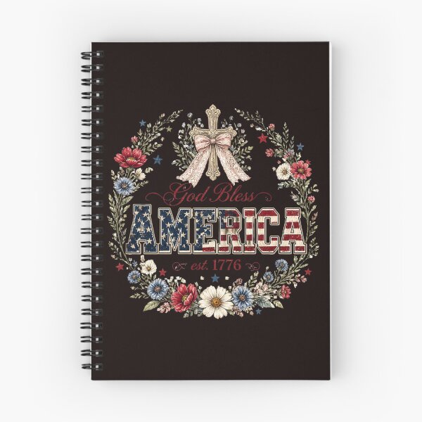 Item preview, God Bless America Floral Cross 4th of July 250th designed and sold by VectorJoy.