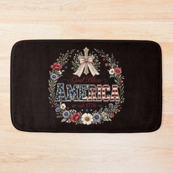 Item preview, God Bless America Floral Cross 4th of July 250th designed and sold by VectorJoy.