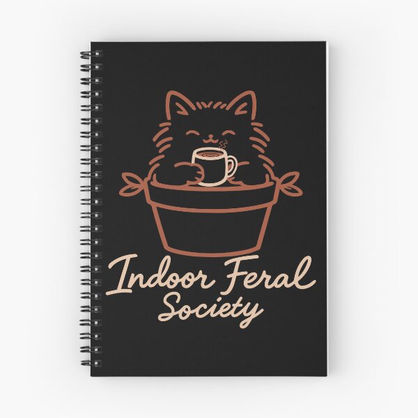 Item preview, Indoor Feral Society Cozy Cat Coffee Lover Vintage Line Art designed and sold by  BlankPaper Clothing.